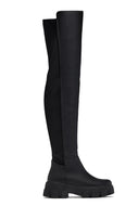 Weekend Muse Thigh High Lug Sole Boots – Black
