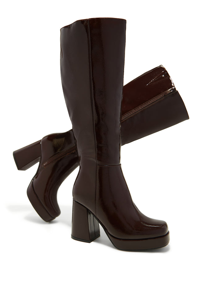 Load image into Gallery viewer, Kami Platform Block Heel Boots - Brown
