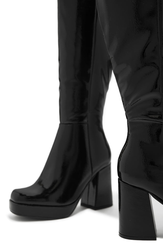 Load image into Gallery viewer, Kami Platform Block Heel Boots - Black
