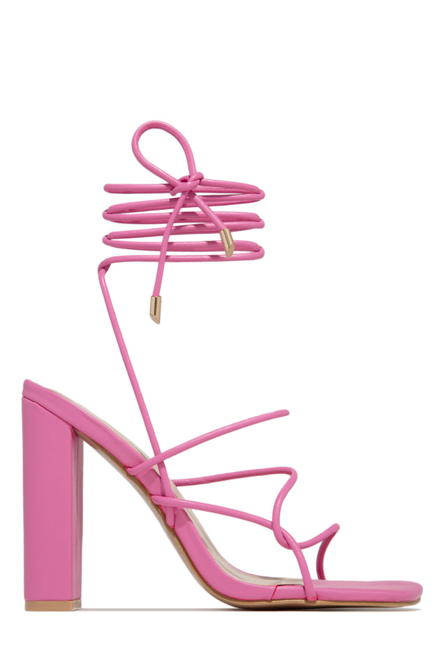 Load image into Gallery viewer, Luciana Lace Up Block High Heels - Gold
