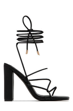 Load image into Gallery viewer, Luciana Lace Up Block High Heels - Gold
