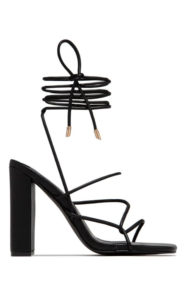 Load image into Gallery viewer, Luciana Lace Up Block High Heels - Gold
