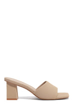 Load image into Gallery viewer, Nude Block Heel Single Sole Mules
