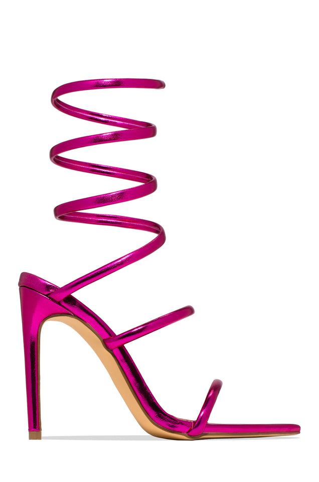 Load image into Gallery viewer, Nathalie Around The Ankle Coil High Heels - Red
