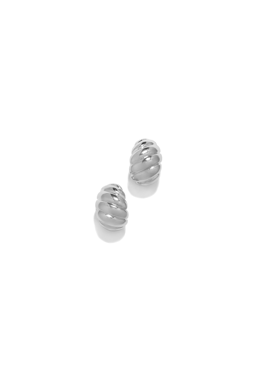 Silver- Tone Embossed Small Earring 