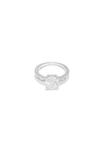 Load image into Gallery viewer, Silver Tone Ring With Cubic Zirconia
