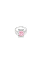 Load image into Gallery viewer, Silver Tone Ring With Pink Embellish
