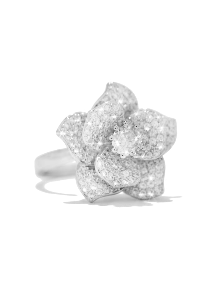 Load image into Gallery viewer, Embellished Silver Tone Ring 
