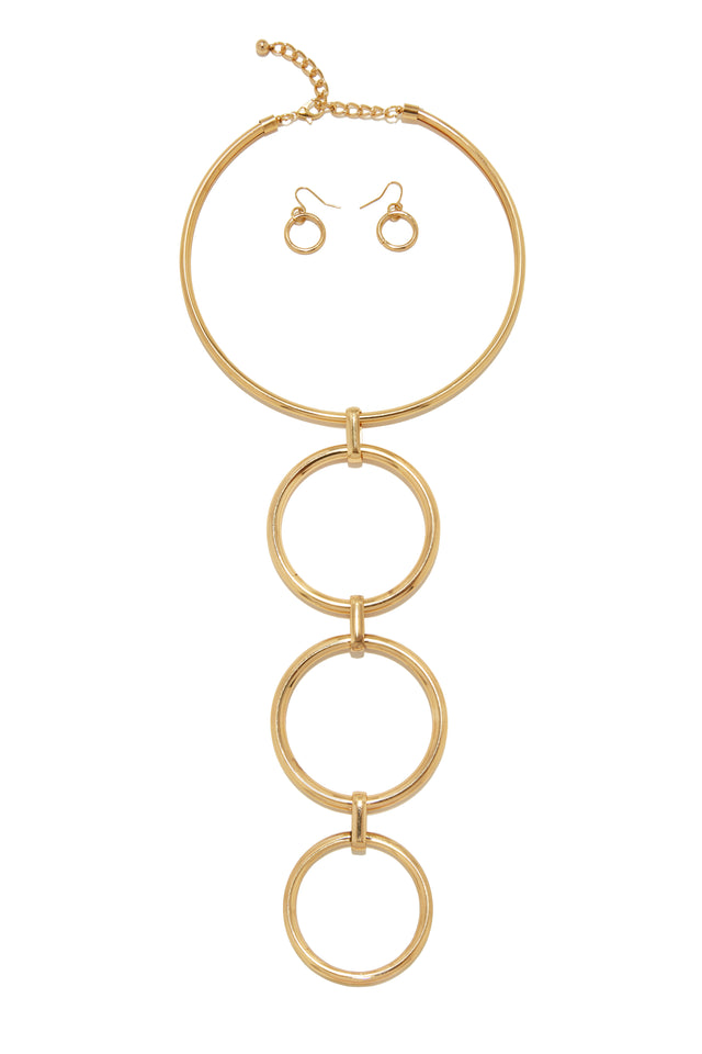 Load image into Gallery viewer, Gold Tone Necklace And Earring Set 
