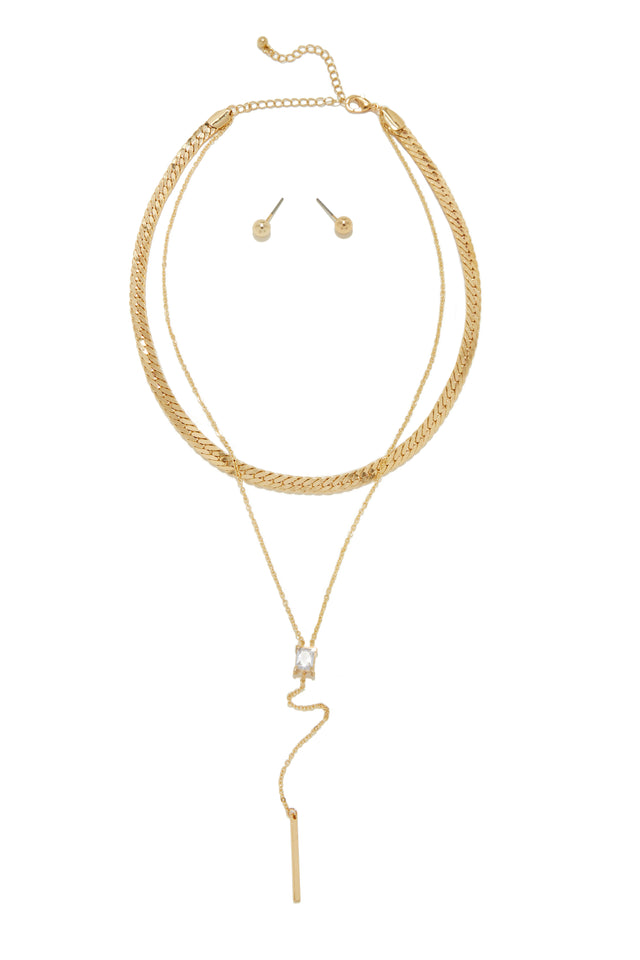 Load image into Gallery viewer, Gold Tone Necklace And Earring
