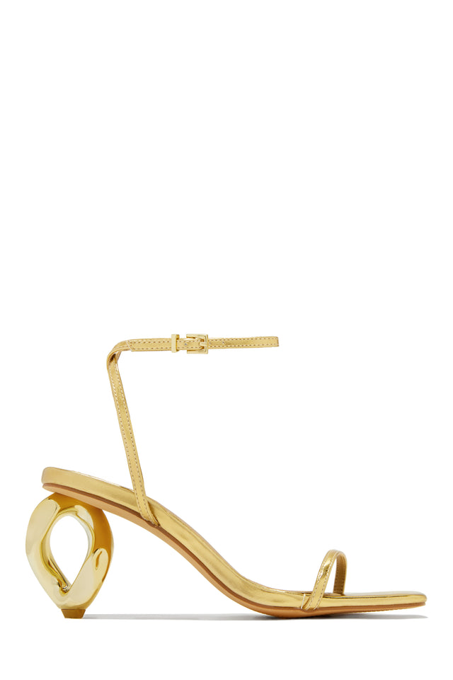 Load image into Gallery viewer, Gold Tone Mid High Heel

