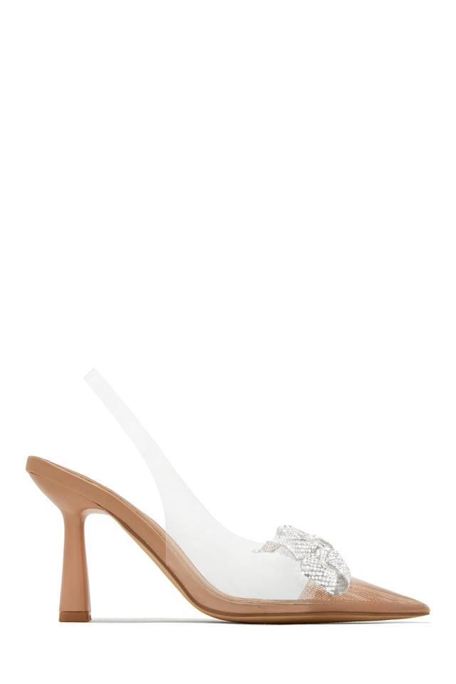 Load image into Gallery viewer, Nude Embellished Pump
