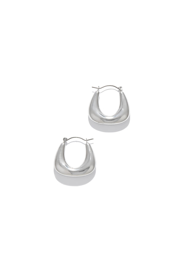 Load image into Gallery viewer, Silver Tone Chunky Hoop
