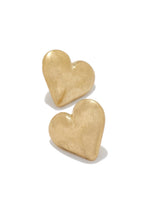 Load image into Gallery viewer, Gold Tone Heart Shaped Earrings
