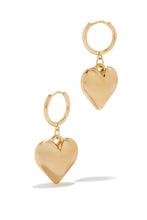 Load image into Gallery viewer, Hoop Earring With Heart Shape Dangle 
