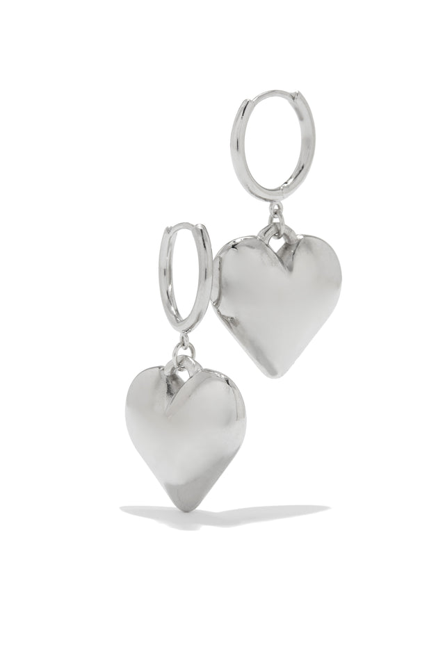 Load image into Gallery viewer, Hoop Earring With Heart Shape Dangle 
