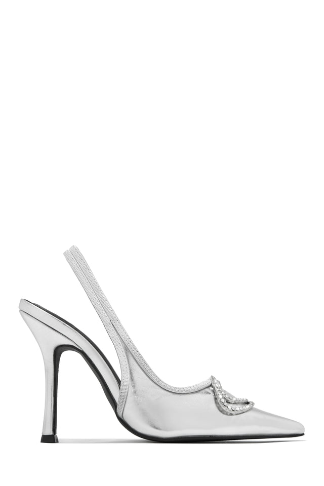 Load image into Gallery viewer, Silver Tone High Heel Pump
