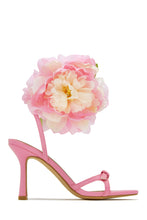Load image into Gallery viewer, Pink High Heels With Flower Accent 
