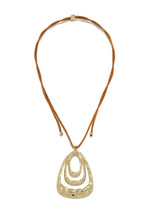 Load image into Gallery viewer, Brown Necklace With Gold-Tone Pendant 
