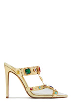 Load image into Gallery viewer, Gold Tone High Heel Pump
