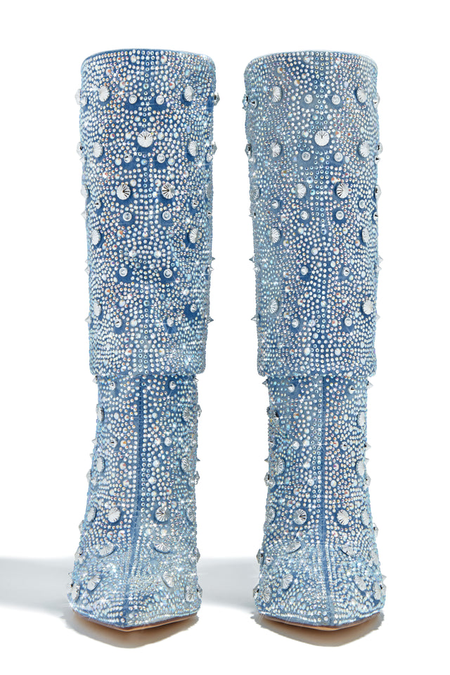 Load image into Gallery viewer, Studded Denim Boots
