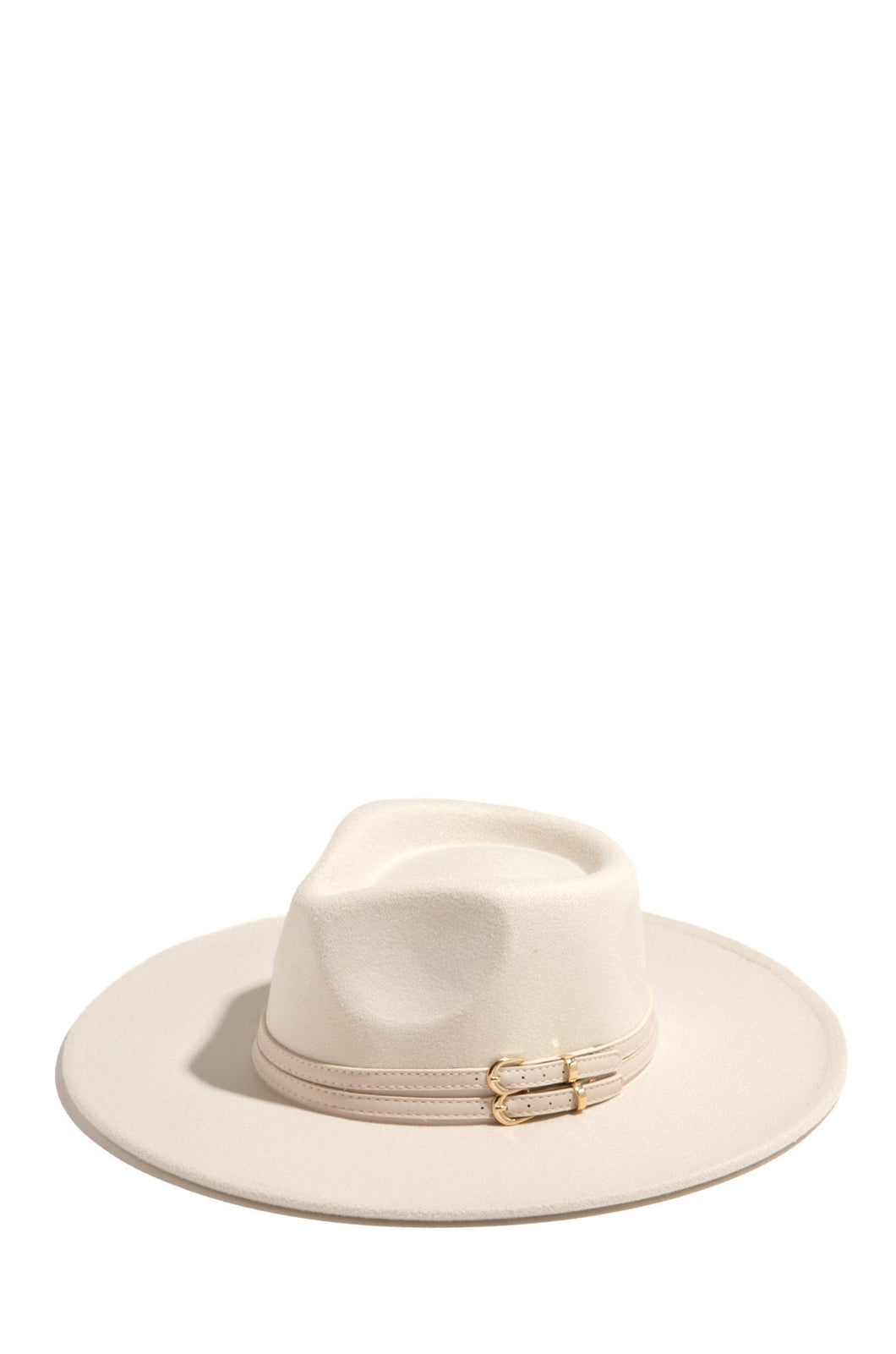 Cream Flat Brim Hat