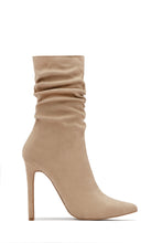 Load image into Gallery viewer, Solemate Ruched Detailed Ankle Heel Boots - Nude
