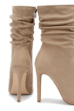Load image into Gallery viewer, Solemate Ruched Detailed Ankle Heel Boots - Nude
