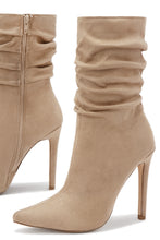 Load image into Gallery viewer, Solemate Ruched Detailed Ankle Heel Boots - Nude
