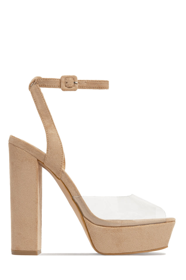 Load image into Gallery viewer, Faux Suede Nude High Heels 
