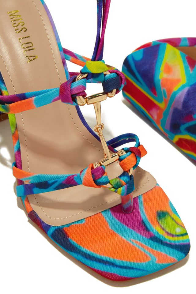 Load image into Gallery viewer, Stepping Out Lace Up Block Heels - Multi
