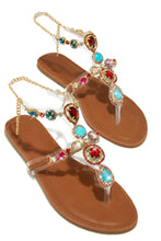 Load image into Gallery viewer, Multi-Color Stone Embellished Sandals

