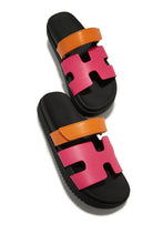 Load image into Gallery viewer, Pink and Orange Slip On Sandals
