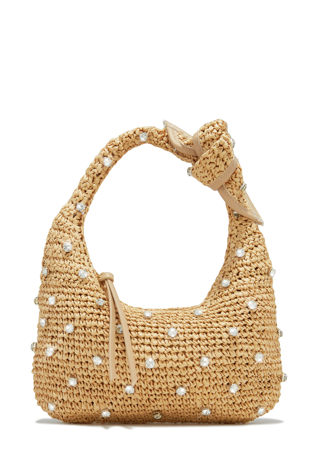 Nude Vacation Handbag with Embellished Detailing