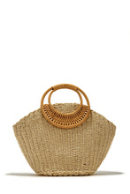 Load image into Gallery viewer, Top Handle Beige Straw Bag
