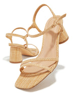 Load image into Gallery viewer, Raffia Chunky Mid Heels
