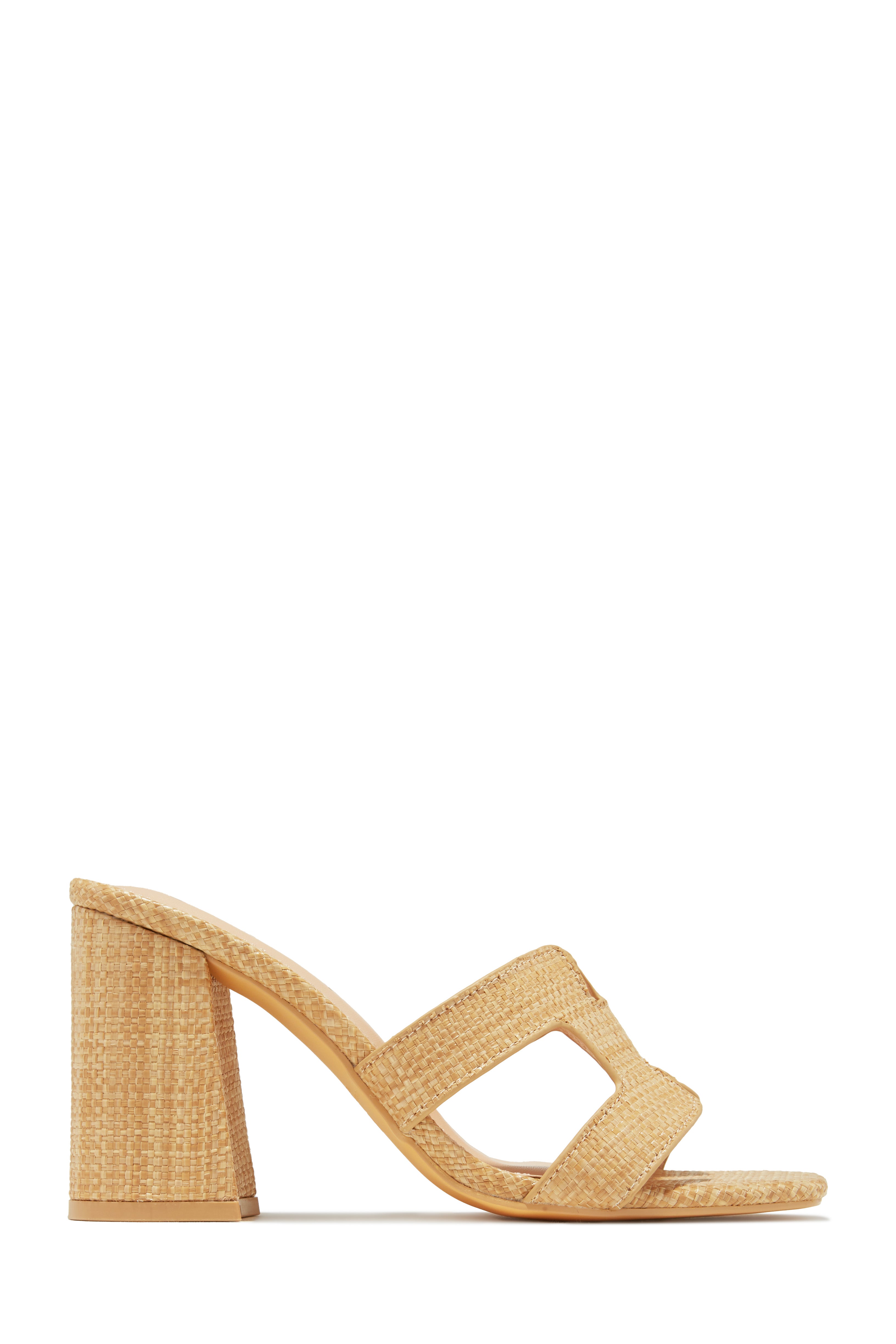 Miss Lola | Bianka Natural Block Mid Heels – MISS LOLA