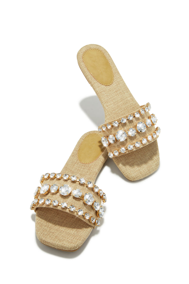 Load image into Gallery viewer, Luxe Paradise Embellished Slip On Sandals - Green
