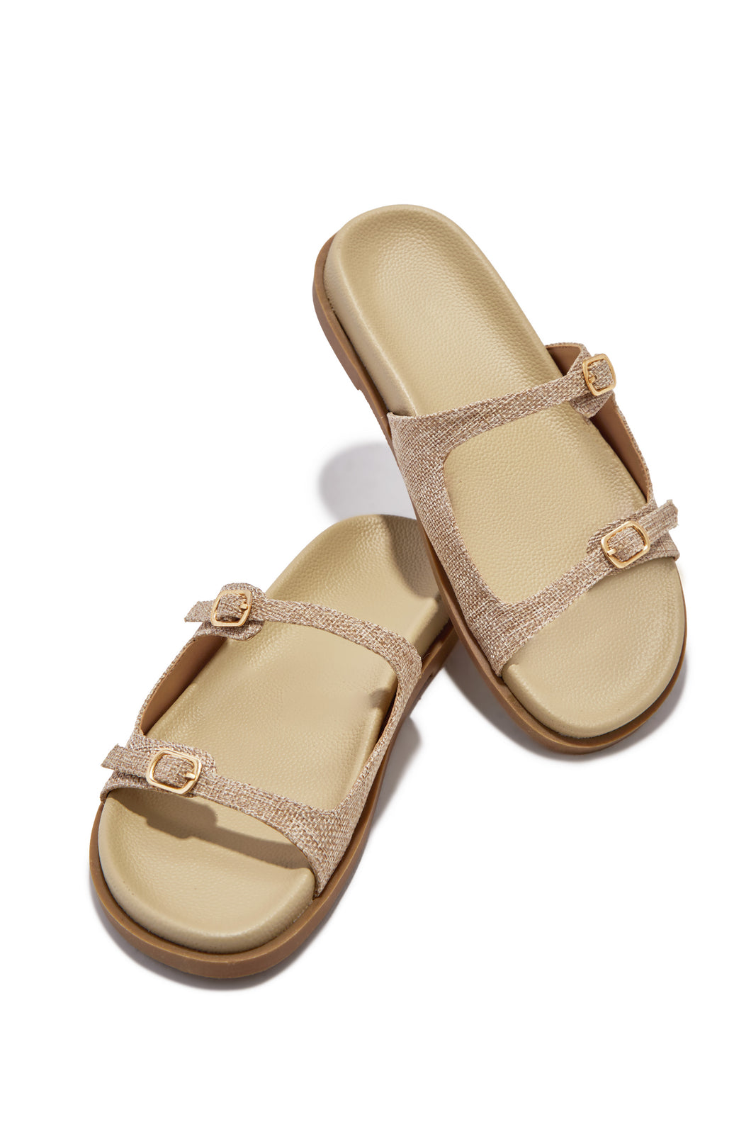 Santorini Beaches Slip On Sandals - Natural
