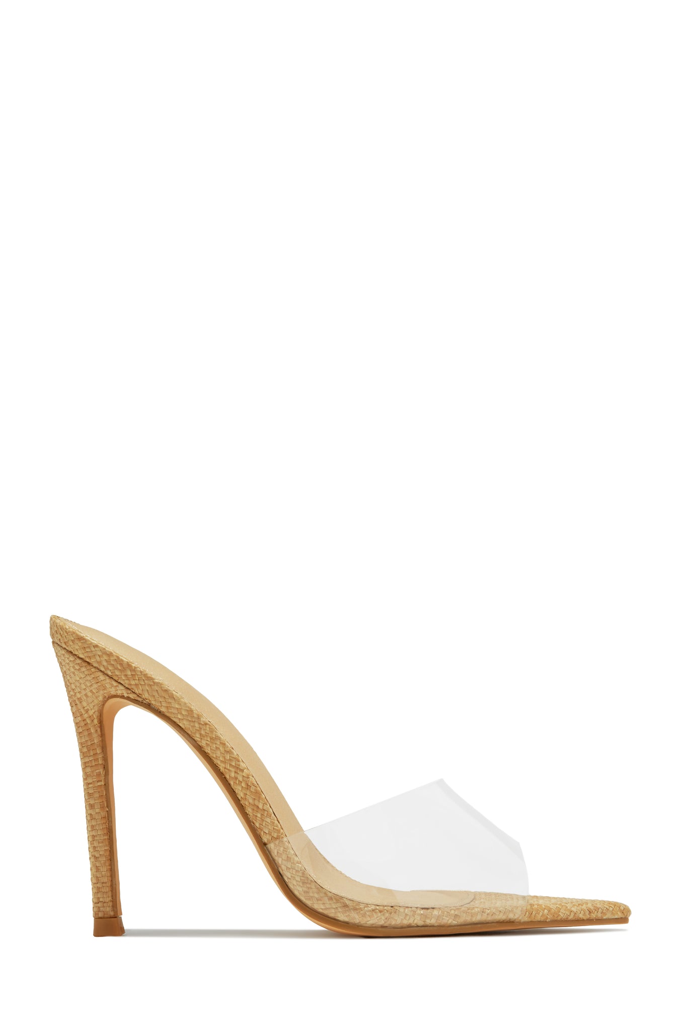 Miss Lola Beauty Blogger Red Clear Strap Heel Mules MISS LOLA
