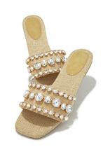 Load image into Gallery viewer, Luxe Paradise Embellished Slip On Sandals - Natural
