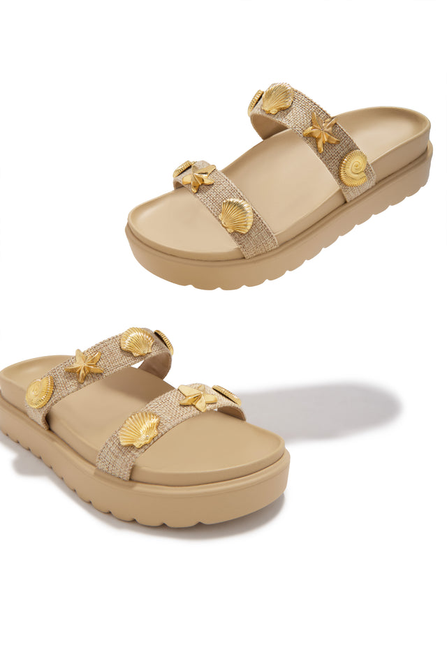 Shoreline Chunky Slip On Sandals - Natural