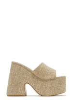 Load image into Gallery viewer, Linen Nude Mules

