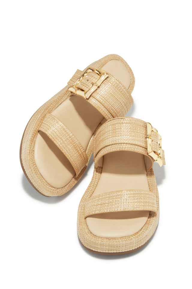 Load image into Gallery viewer, Vacay Calling Slip On Platform Sandals - Nude
