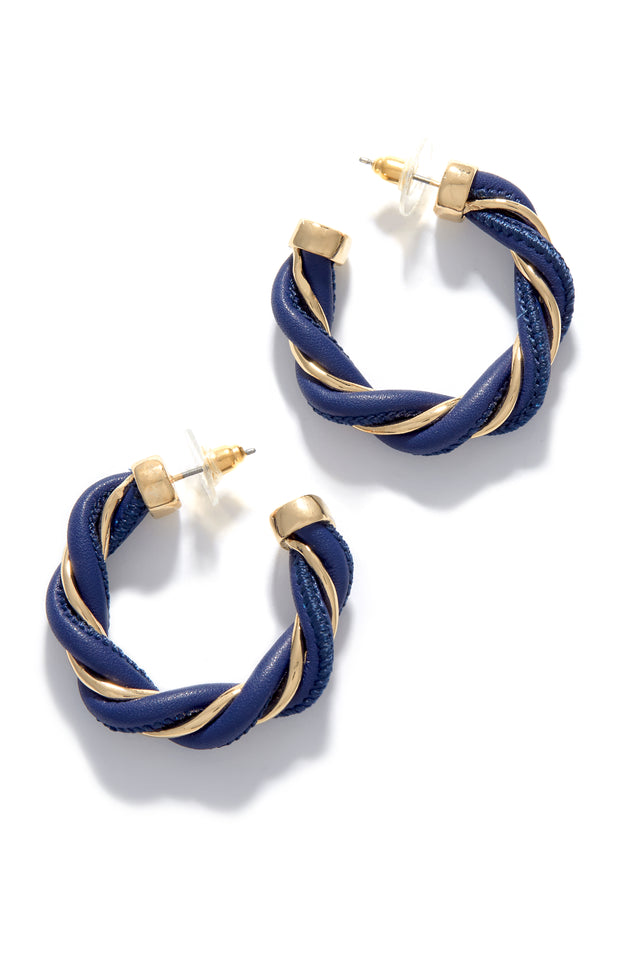 Load image into Gallery viewer, Navy and Gold Hoop
