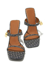 Load image into Gallery viewer, Danya Single Sole Mule Heels - Navy
