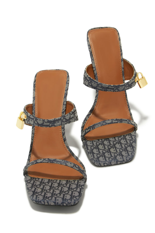 Load image into Gallery viewer, Danya Single Sole Mule Heels - Navy
