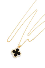 Load image into Gallery viewer, Gold-Tone Necklace with Black Clove Embellished Pendant
