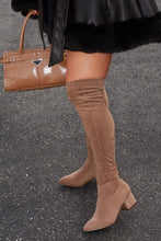Load image into Gallery viewer, New Moon Over The Knee Block Heel Boots - Taupe
