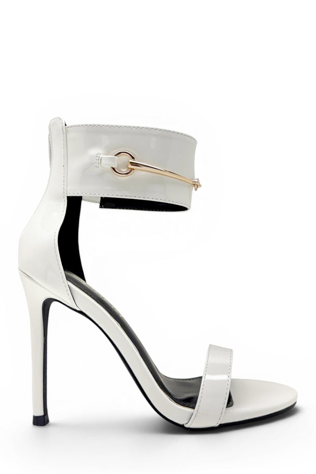 Load image into Gallery viewer, Monaco Patent Cuff Heels - White
